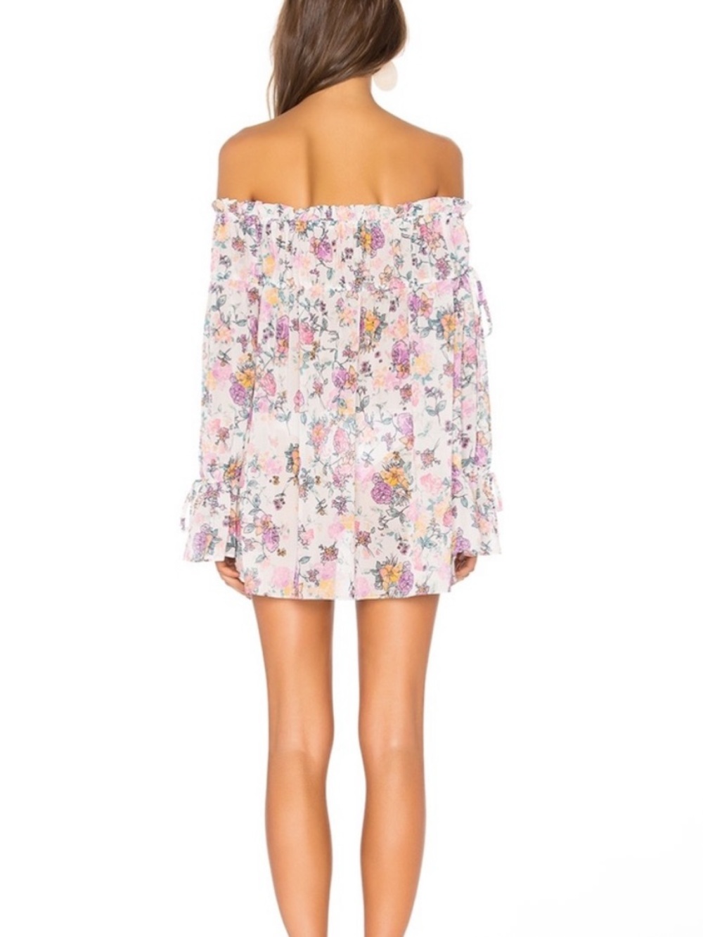 Revolve Tularosa Brogan off the shoulder Mini Dress Floral Size S NWT - Picture 2 of 6